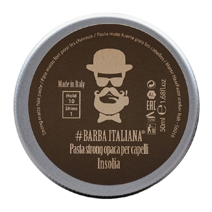 Formavimo pasta plaukams Barba Italiana Strong Matte Hair Paste Insolia stiprios fiksacijos BI07070S 50 ml