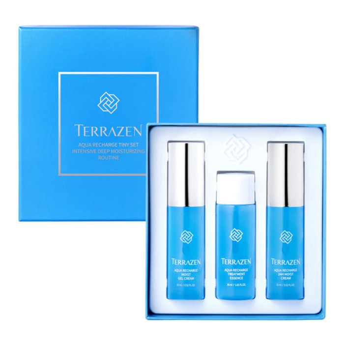 Kelioninis veido prieziuros priemoniu rinkinys Terrazen Aqua Recharge Tiny Set TER86815 intensyviai drekinancios priemones 3 daliu 1