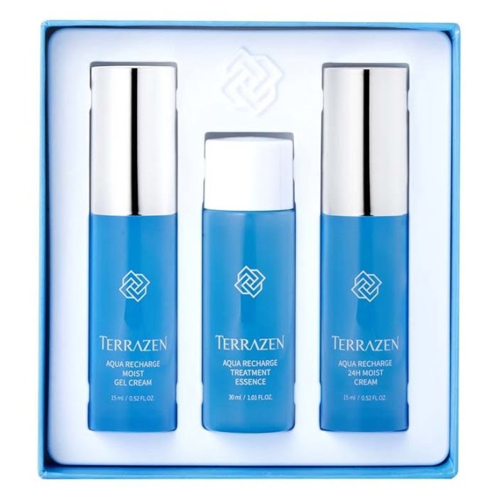 Kelioninis veido prieziuros priemoniu rinkinys Terrazen Aqua Recharge Tiny Set TER86815 intensyviai drekinancios priemones 3 daliu