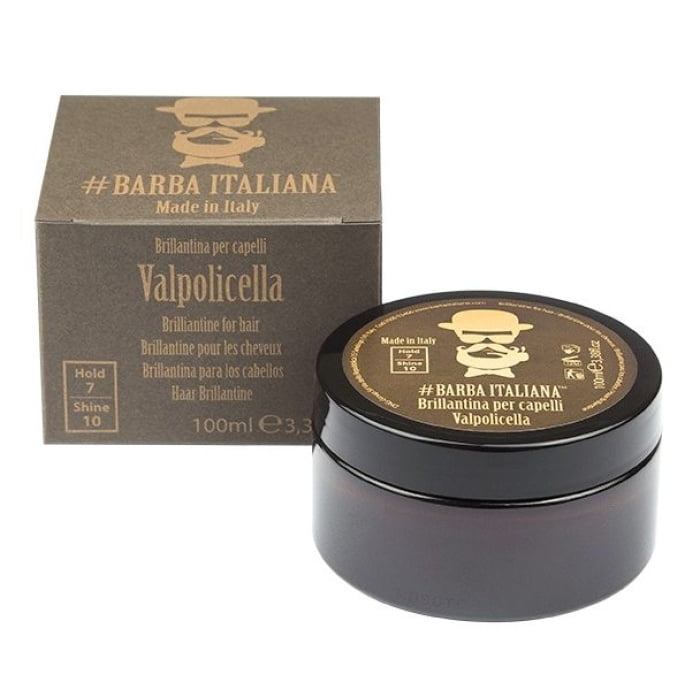 Plauku formavimo gelis Barba Italiana Briliantine For Hair Valpolicella BI7000 suteikiantis slapiu plauku efekta 100 ml