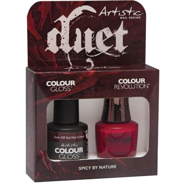 Rinkinys Gelis lakas ir nagu lakas Artistic Duets Caution Extremely Hot Spicy By Nature ART2120008 2 x 15 ml