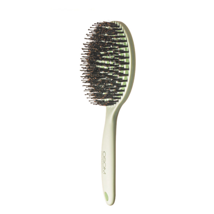 Apvalios formos sepetys plaukams skirtas plauku dziovinimui OSOM Professional Lollipop Vent Brush Matte Mint OSOM15486 metinis su nailono spygliukais ir serno sereliais