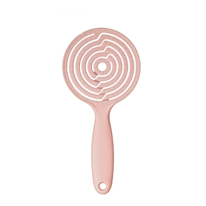 Apvalios formos sepetys plaukams skirtas plauku dziovinimui OSOM Professional Lollipop Vent Brush Matte Pink OSOM15493 rozinis su nailono spygliukais ir serno sereliais 2