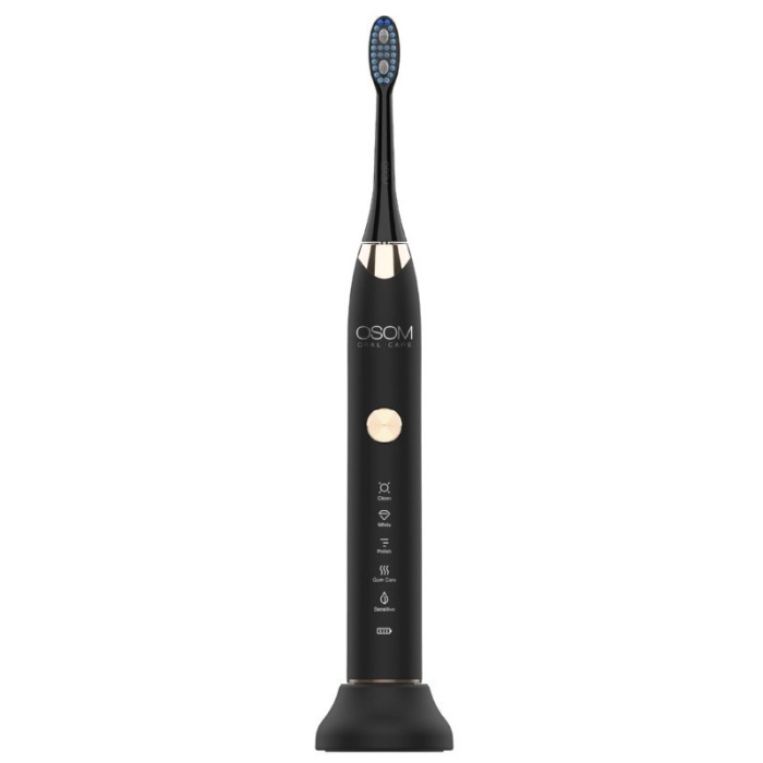 Ikraunamas elektrinis garsinis dantu sepetelis OSOM Oral Care Sonic Toothbrush Black OSOMORALT7BL juodos spalvos IPX7 3