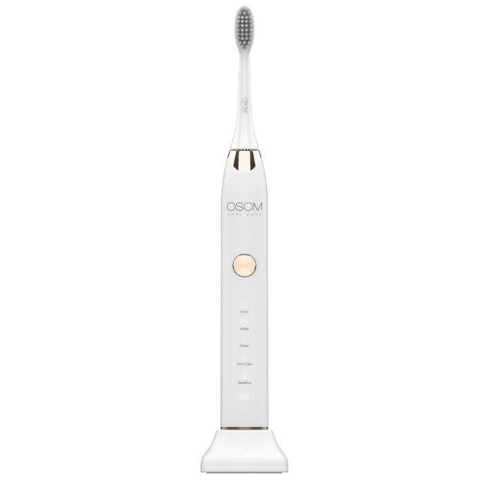 Ikraunamas elektrinis garsinis dantu sepetelis OSOM Oral Care Sonic Toothbrush White OSOMORALT7WH baltos spalvos IPX7 2