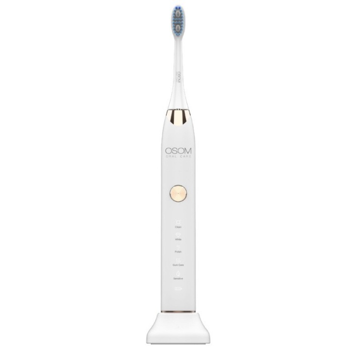 Ikraunamas elektrinis garsinis dantu sepetelis OSOM Oral Care Sonic Toothbrush White OSOMORALT7WH baltos spalvos IPX7 3