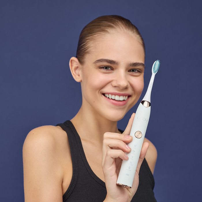 Ikraunamas elektrinis garsinis dantu sepetelis OSOM Oral Care Sonic Toothbrush White OSOMORALT7WH baltos spalvos IPX7 7