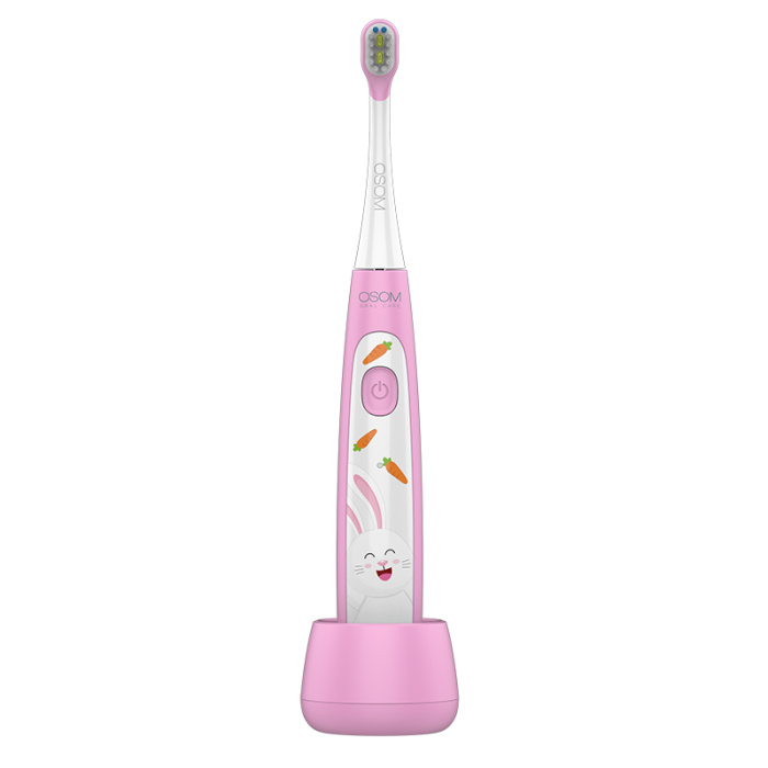 Vaikiskas ikraunamas elektrinis garsinis dantu sepetelis OSOM Oral Care Kids Sonic Toothbrush Pink OSOMORALK7PINK rozines spalvos IPX7 1