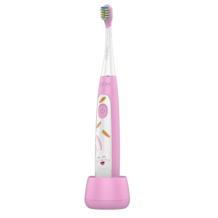 Vaikiskas ikraunamas elektrinis garsinis dantu sepetelis OSOM Oral Care Kids Sonic Toothbrush Pink OSOMORALK7PINK rozines spalvos IPX7