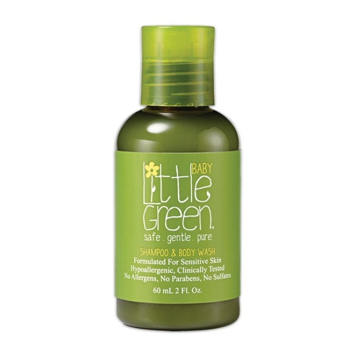 Plauku sampunas ir kuno prausiklis kudikiams Little Green Baby Shampoo Body Wash LGBS2 60 ml