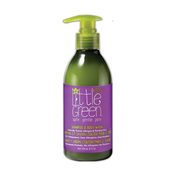 Plauku sampunas ir kuno prausiklis vaikams Little Green Kids Shampoo Body Wash LGK8 240 ml