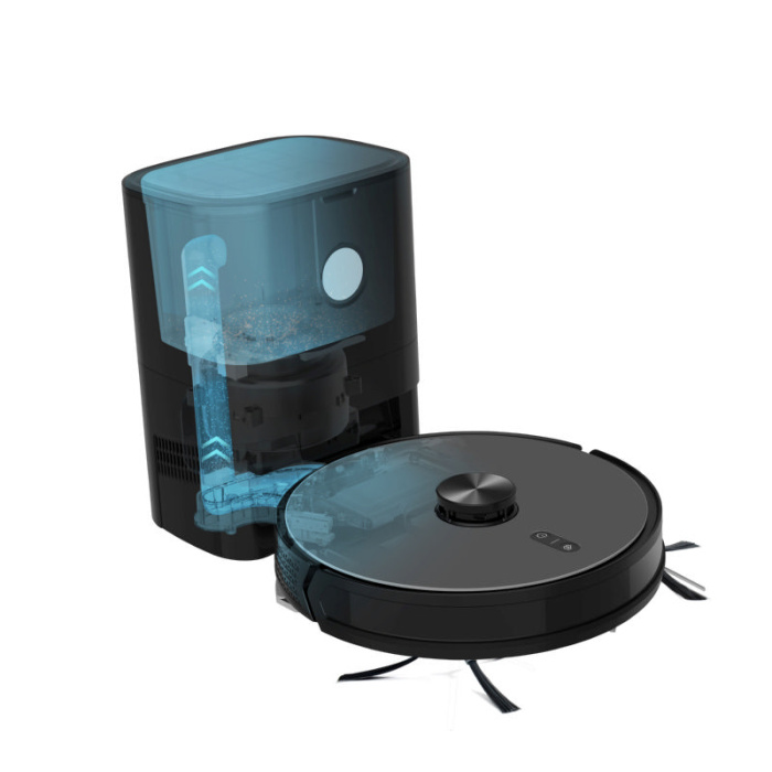 Plaunantis robotas siurblys su dulkiu ispylimo stotele Zyle ZY510RVB juodas 3