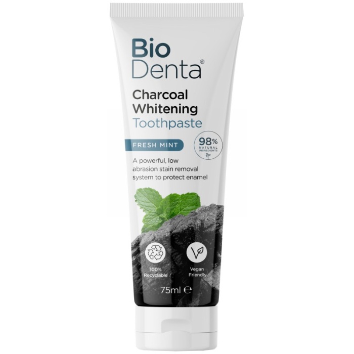 Balinamoji dantu pasta BioDenta Charcoal Whitening Toothpaste BEC141898 metu skonio su aktyviaja anglimi 75 ml 1