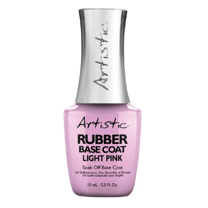 Gelio lako pagrindas Artistic Rubber Base Coat Light Pink ART2713212 sviesiai rozines spalvos 15 ml