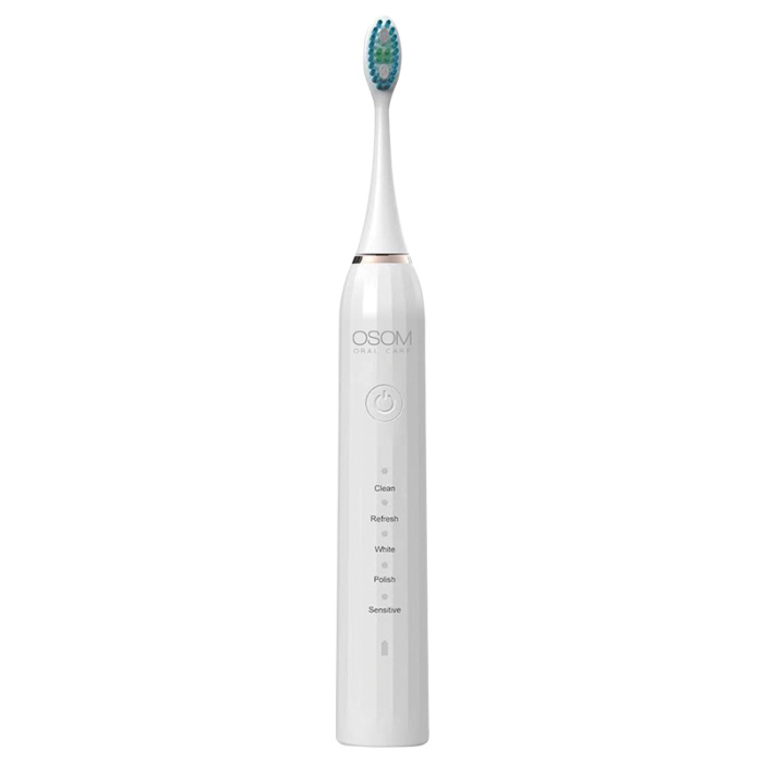 Ikraunamas elektrinis garsinis dantu sepetelis OSOM Oral Care Sonic Toothbrush White OSOMORALM1WH baltos spalvos