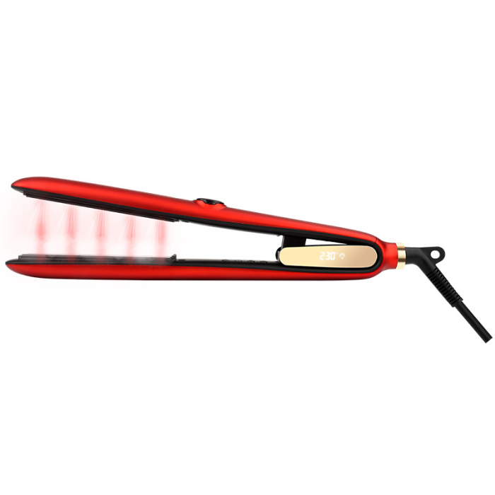 Plauku tiesintuvas OSOM Professional Duetto Automatic Steam Infrared Hair Straightener Red OSOMP089RED su garu ir infraredo funkcijomis raudonos spalvos 5