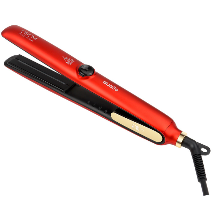 Plauku tiesintuvas OSOM Professional Duetto Automatic Steam Infrared Hair Straightener Red OSOMP089RED su garu ir infraredo funkcijomis raudonos spalvos 7