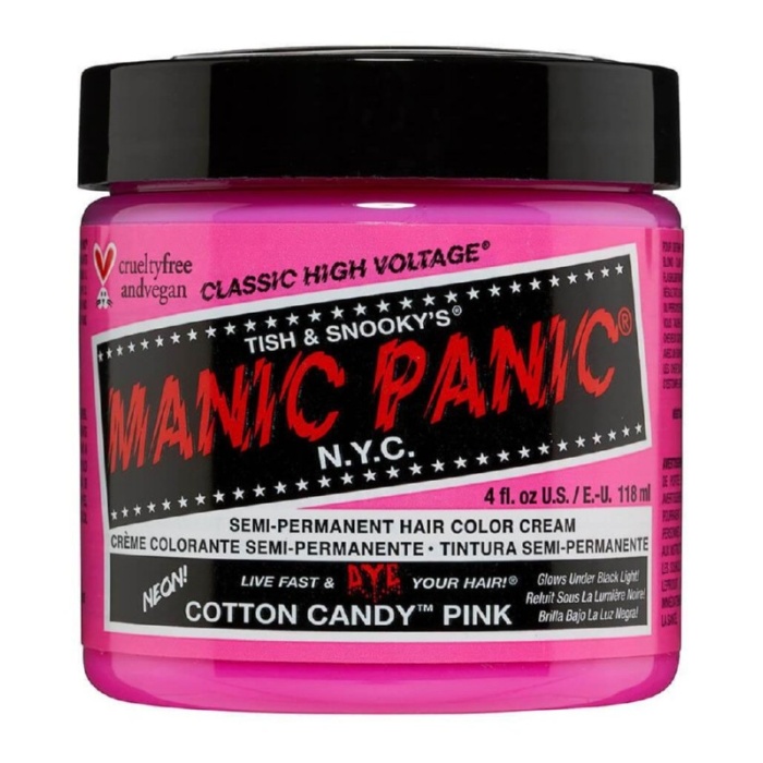Pusiau ilgalaikiai kreminiai plauku dazai Manic Panic Hair Color Cream Neon Cotton Candy Pink MEU11004 118 ml