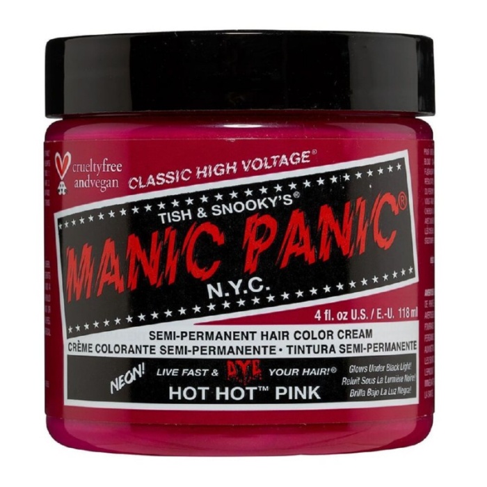 Pusiau ilgalaikiai kreminiai plauku dazai Manic Panic Hair Color Cream Neon Hot Hot Pink MEU11015 118 ml