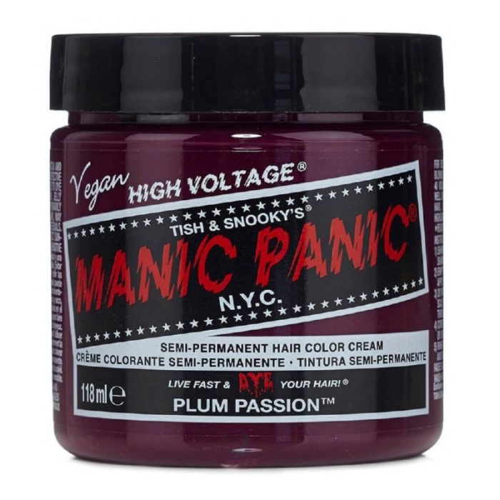 Pusiau ilgalaikiai kreminiai plauku dazai Manic Panic Hair Color Cream Plum Passion MEU11021 118 ml