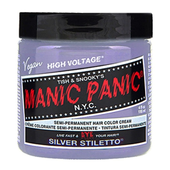Pusiau ilgalaikiai kreminiai plauku dazai Manic Panic Hair Color Cream Silver Stiletto MEU11006 118 ml