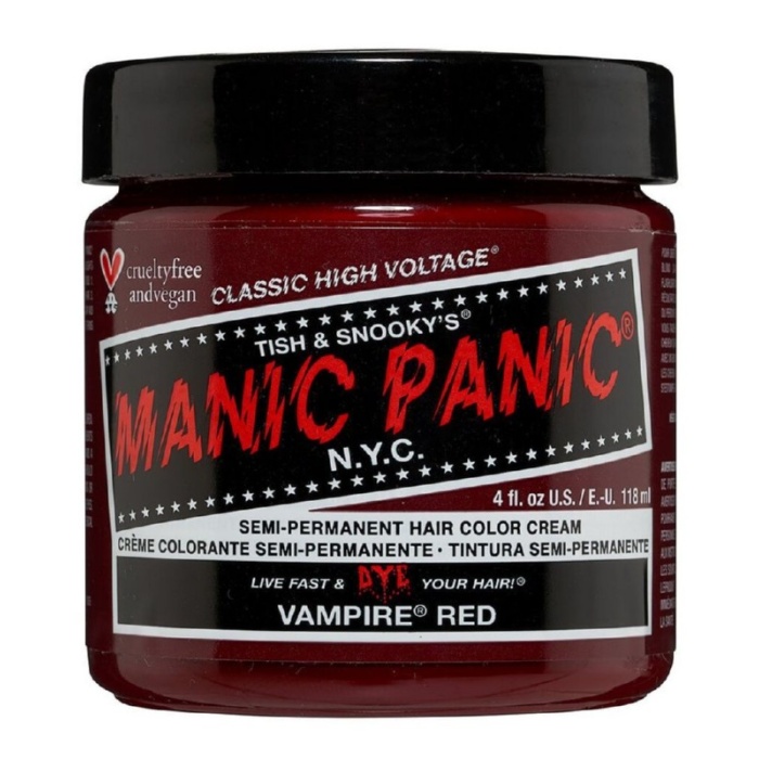 Pusiau ilgalaikiai kreminiai plauku dazai Manic Panic Hair Color Cream Vampire Red MEU11032 118 ml