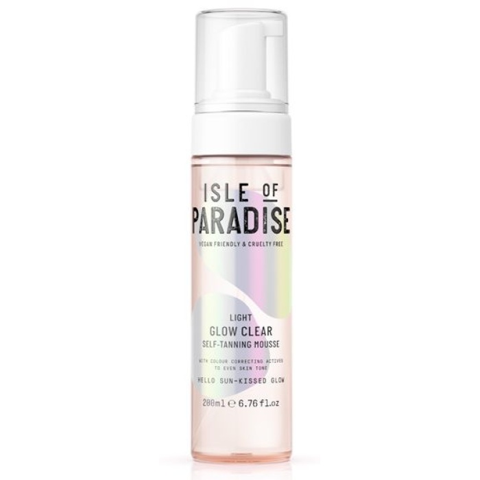 Skaistinancios oda savaiminio idegio putos Isle Of Paradise Light Glow Clear Self Tanning Mousse IP890024 pagamintos vandens pagrindu drekina oda 200 ml