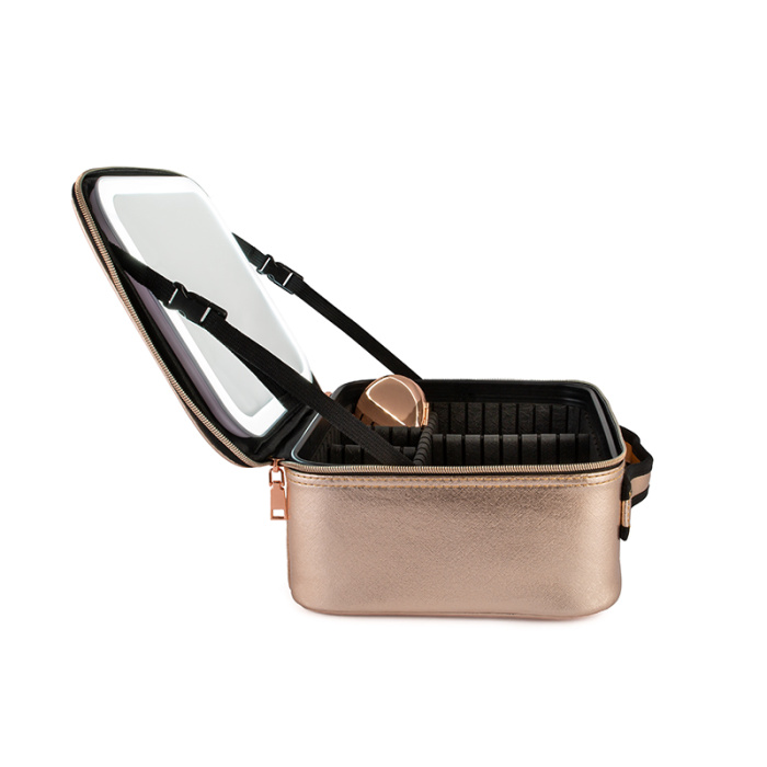 Lagaminas makiazo priemonems OSOM Professional Cosmetic Case With Lighted Mirror OSOMP040RG rozines aukso spalvos 1