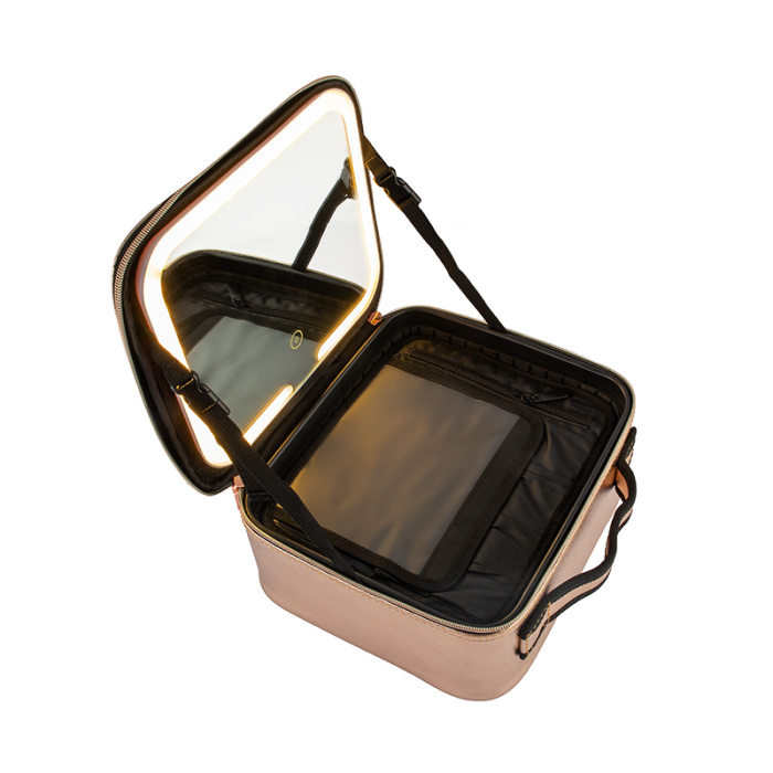 Lagaminas makiazo priemonems OSOM Professional Cosmetic Case With Lighted Mirror OSOMP040RG rozines aukso spalvos 2