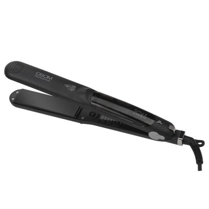 Plauku tiesintuvas OSOM Professional ONYX Steam Hair Straightener OSOMP088ST su garu funkcija juodos spalvos